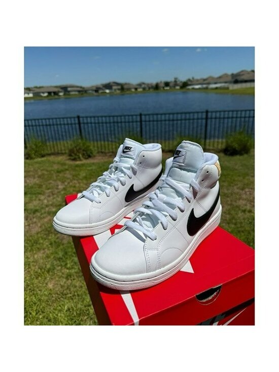 13 men’s Nike court ROYALE 2 MID white / black basketball CQ9179-100 SNEAKERS main image 7